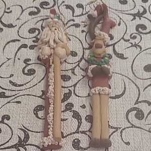 Festive Santa and Reindeer Ornaments